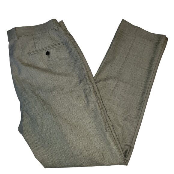Lauren Ralph Lauren Pants Mens 34x32 Gray Dress Slacks Flat Front Wool Blend - Picture 1 of 16